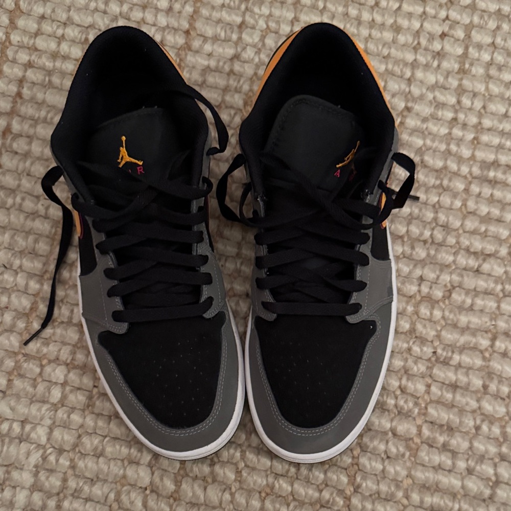 Jordan Men's Black, Gray, and Orange Sneakers